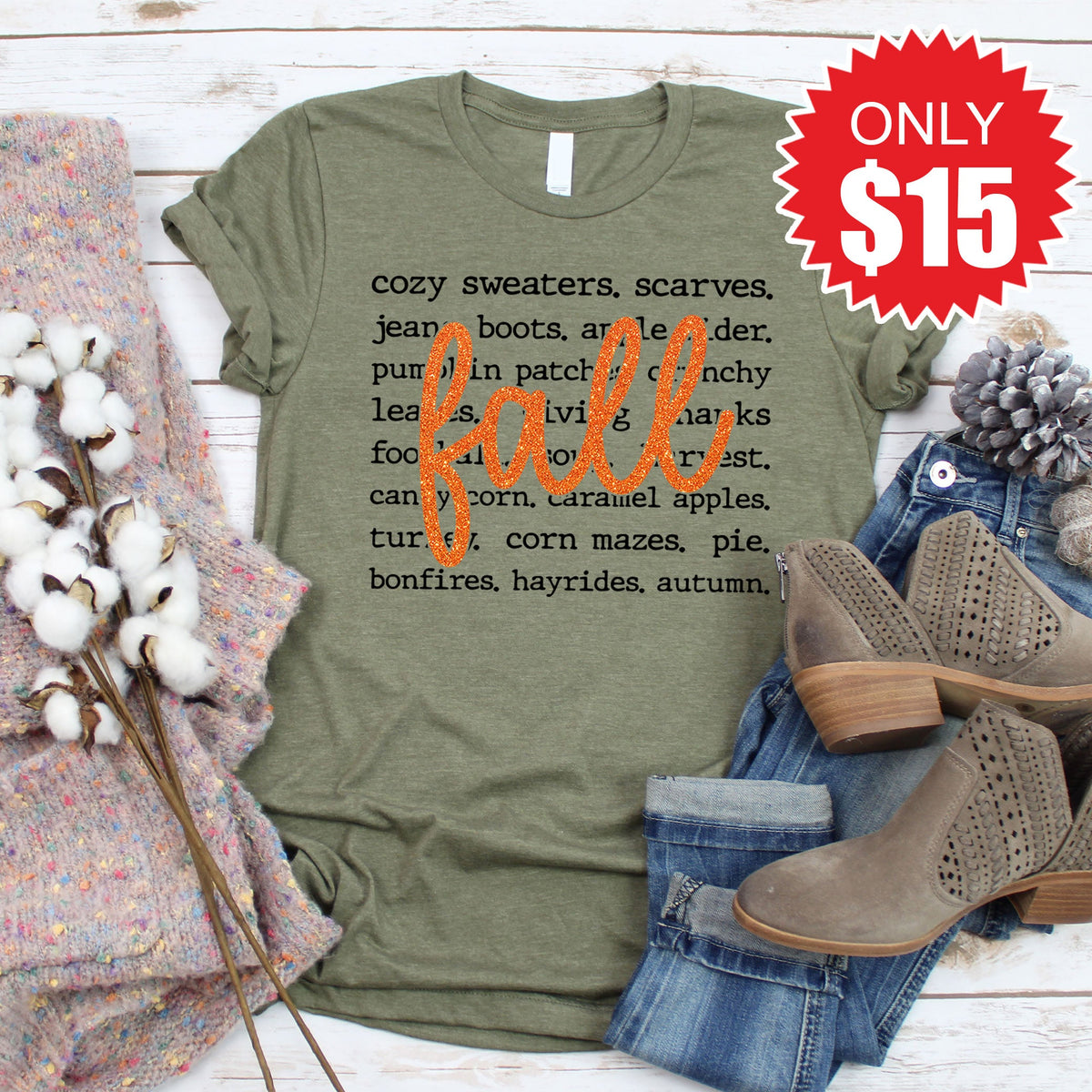 Fall Tee - Heather Olive - 15 product image 1