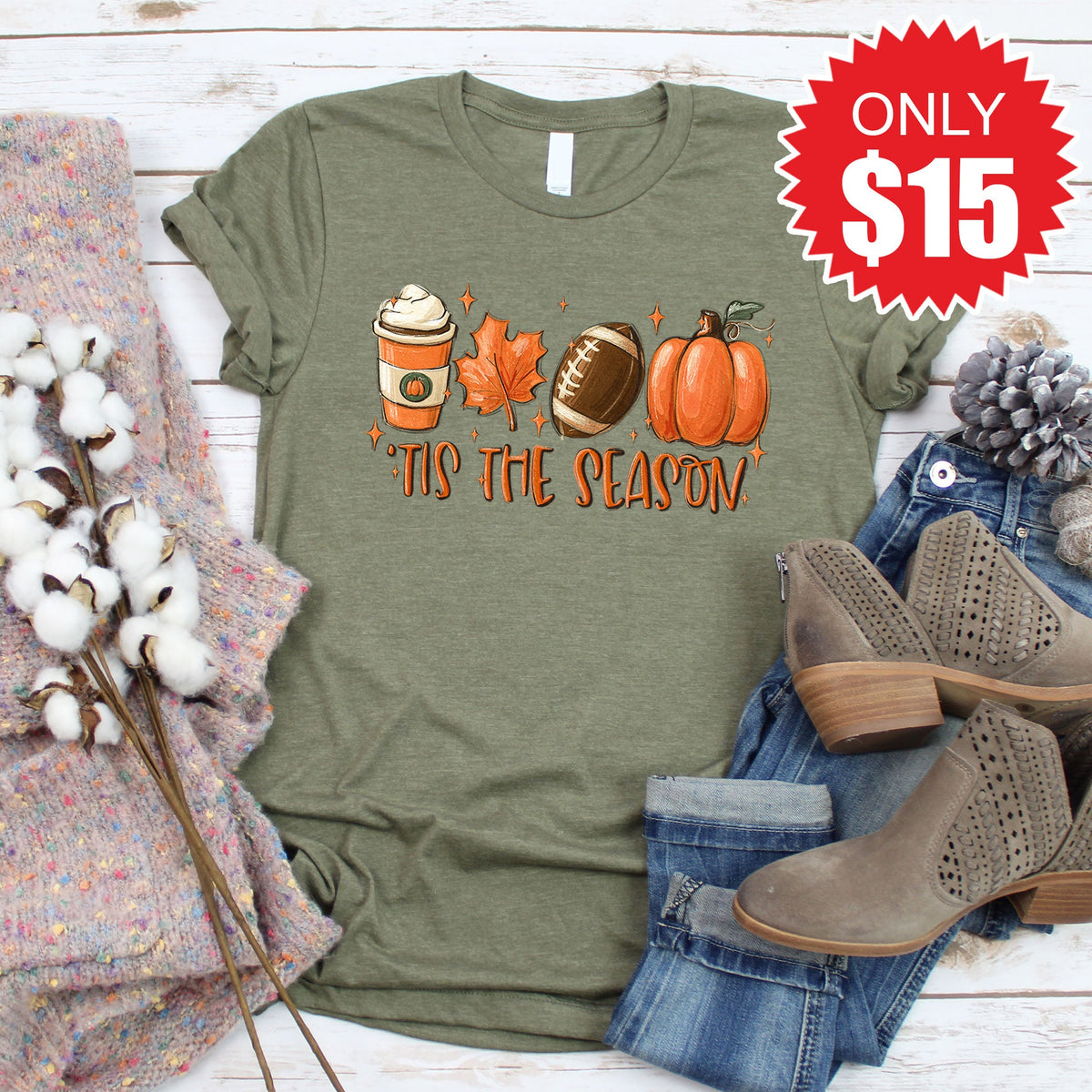 Tis the Season Tee - Heather Olive - 15 product image 1
