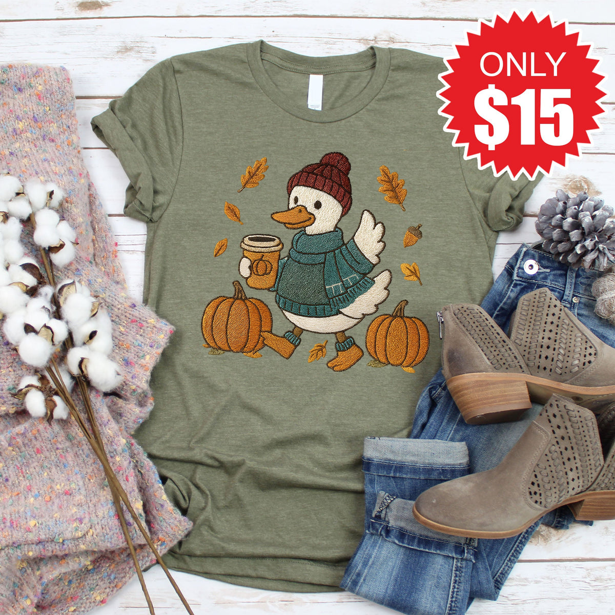Bruh Its Fall Tee - Heather Olive - 15 product image 1