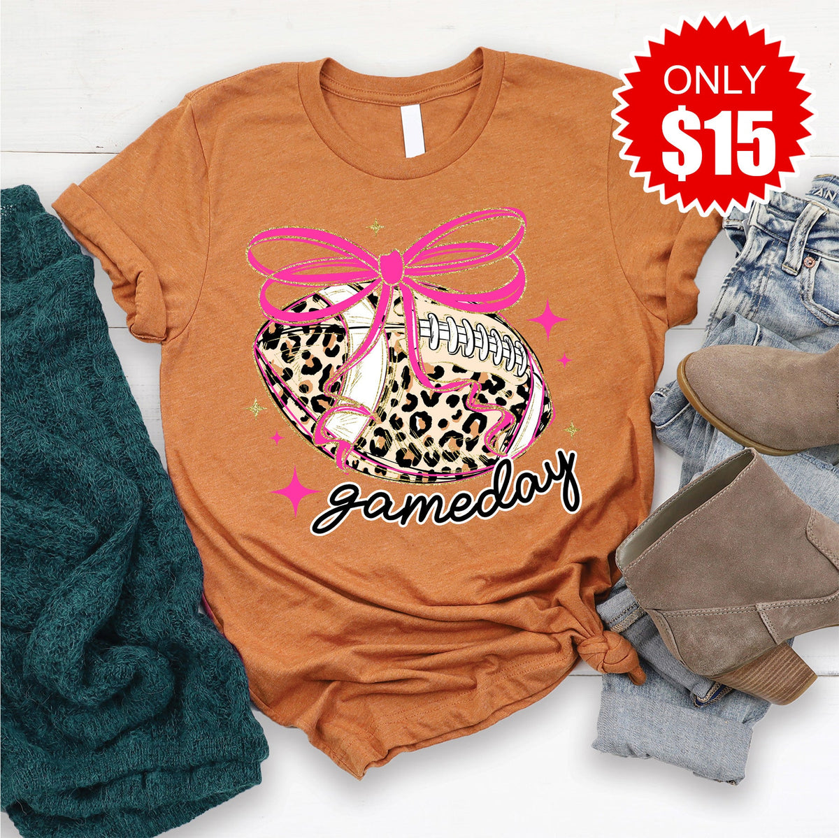 Game Day Leopard Tee - Heather Autumn - 15 product image 1