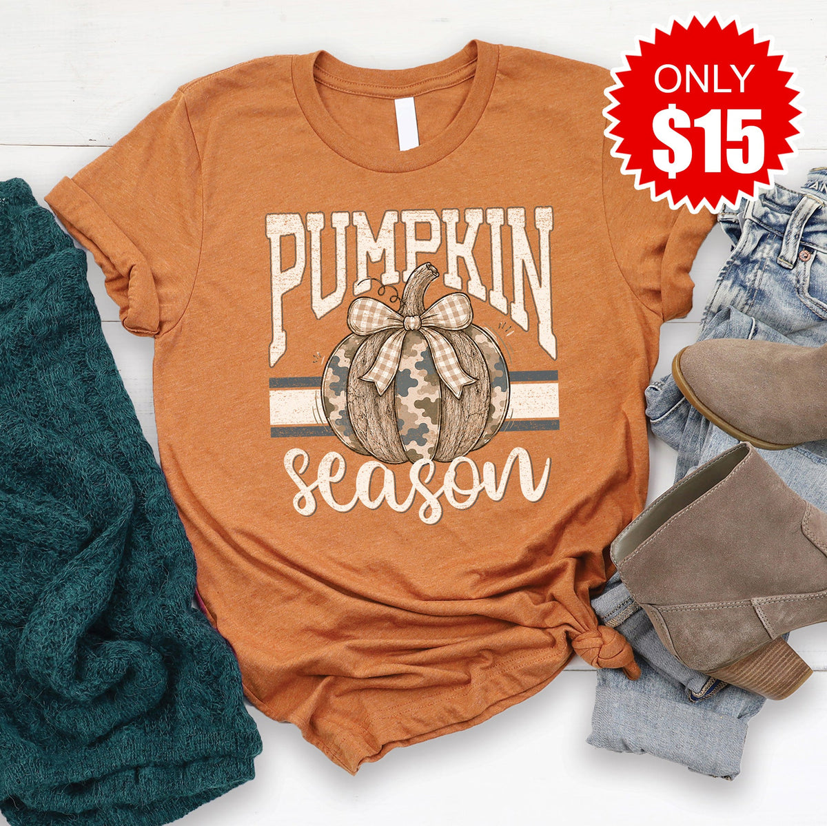 Pumpkin Season Tee - Heather Autumn - 15 product image 1