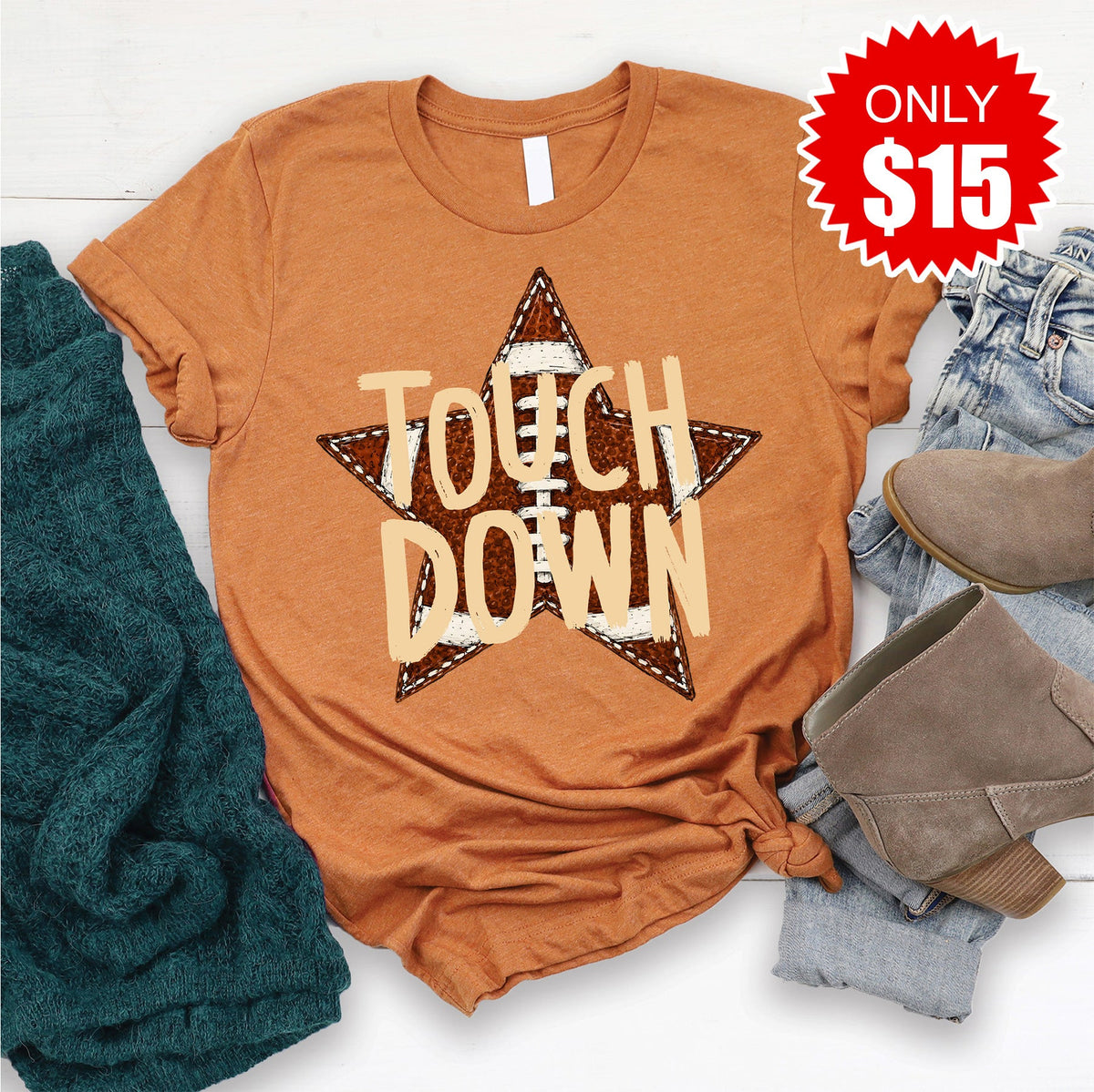 Touch Down Star Tee - Heather Autumn - 15 product image 1