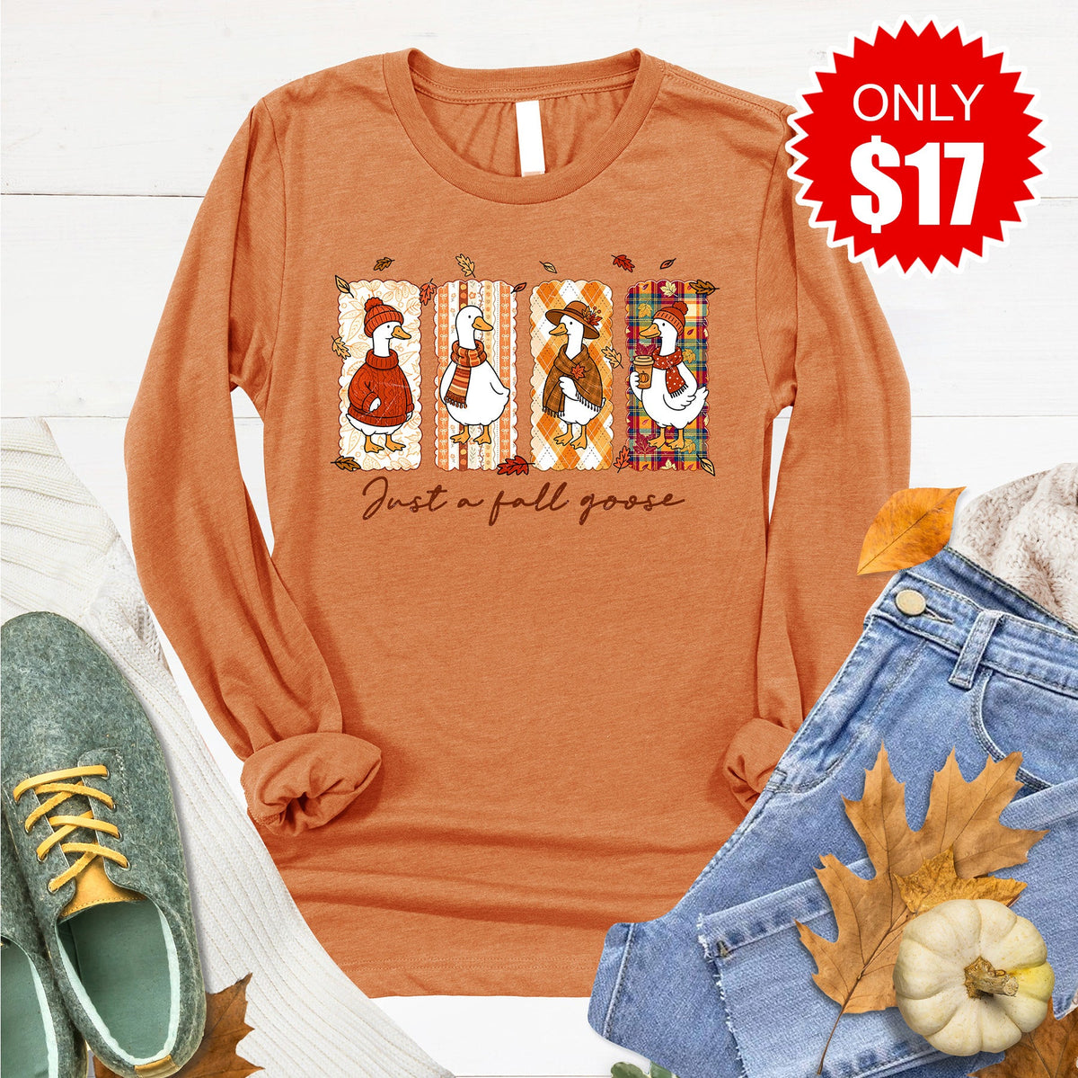 Fall Goose Long Sleeve - Heather Autumn - 17 product image 1