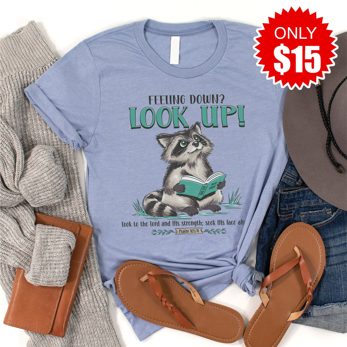 Look Up Tee - Heather Blue - 15 product image 1