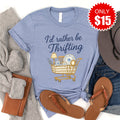 Id Rather Be Thrifting Tee - Heather Blue - 15 product image 1