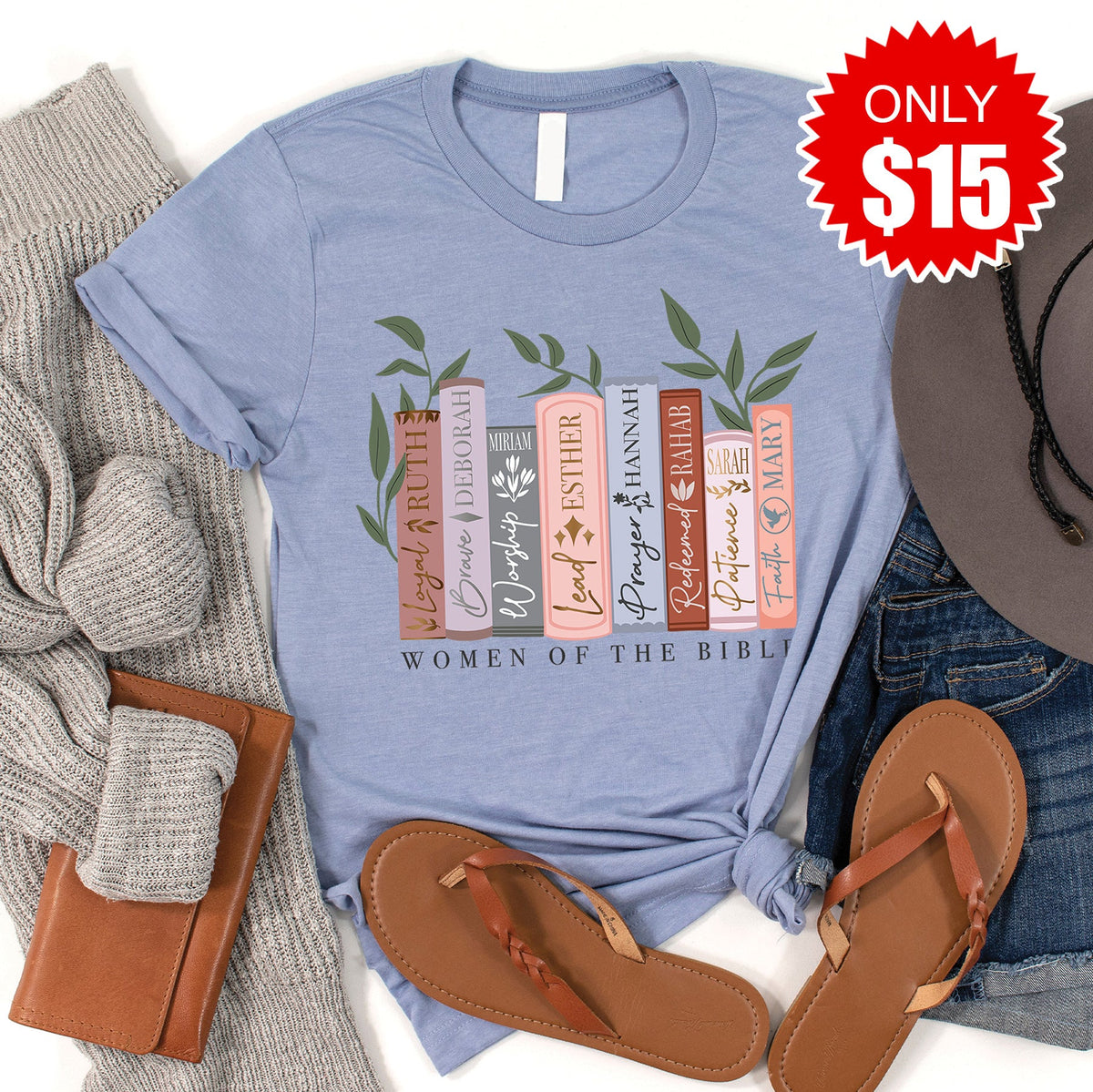Women of the Bible Tee - Heather Blue - 15 product image 1