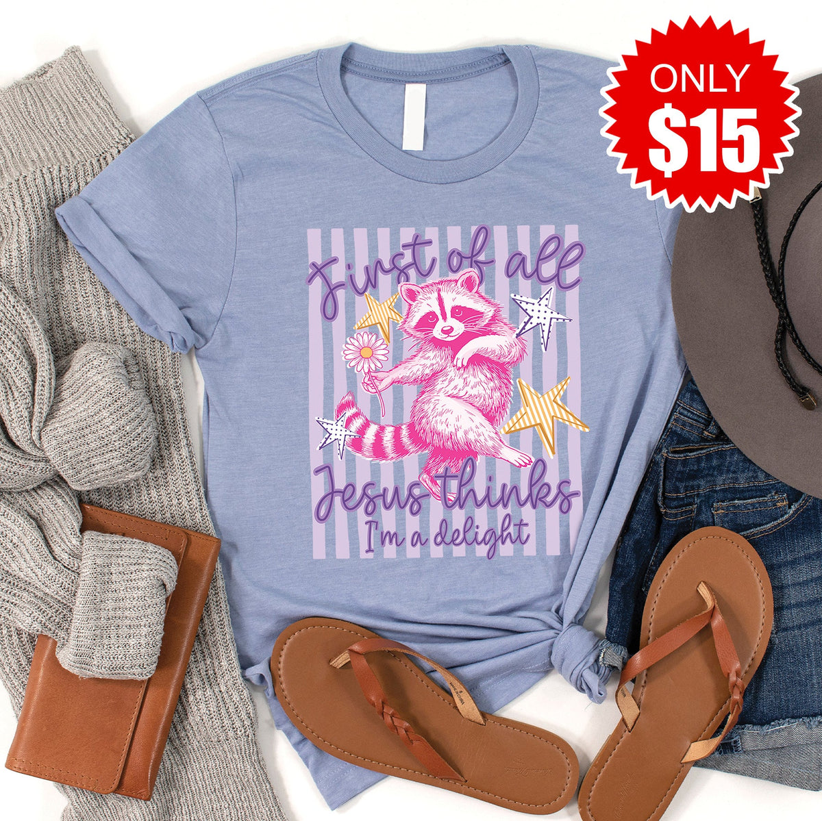 Jesus Thinks Im A Delight Tee - Heather Blue - 15 product image 1
