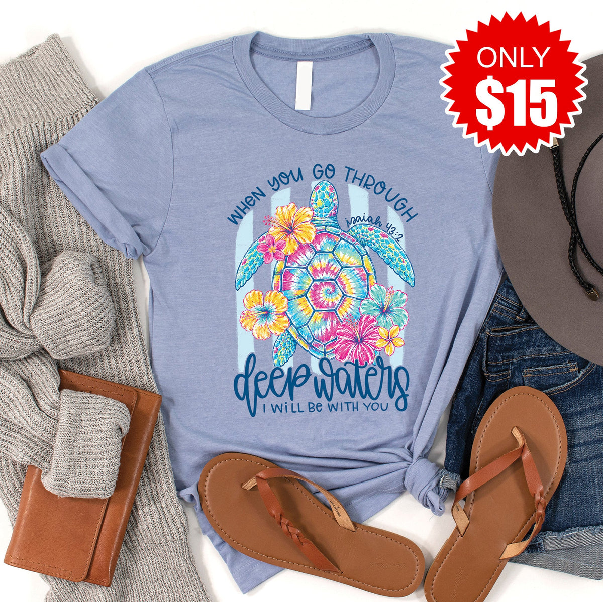 Deep Waters Tee - Heather Blue - 15 product image 1