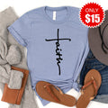 Faith Cross Tee - Heather Blue - 15 product image 1