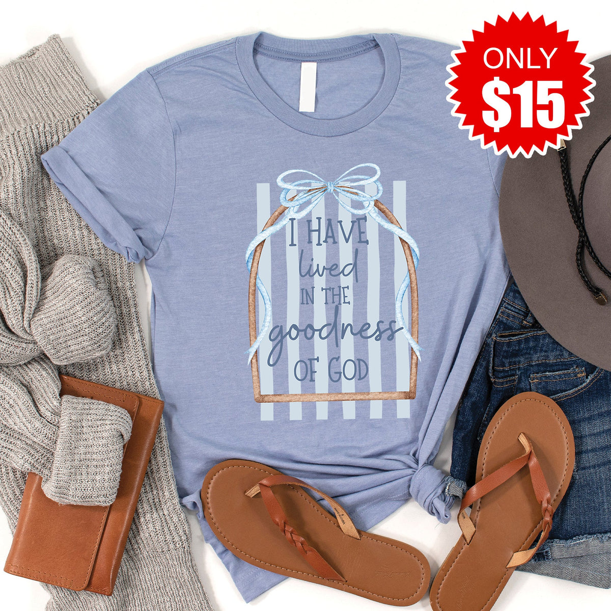 Goodness Of God Tee - Heather Blue - 15 product image 1
