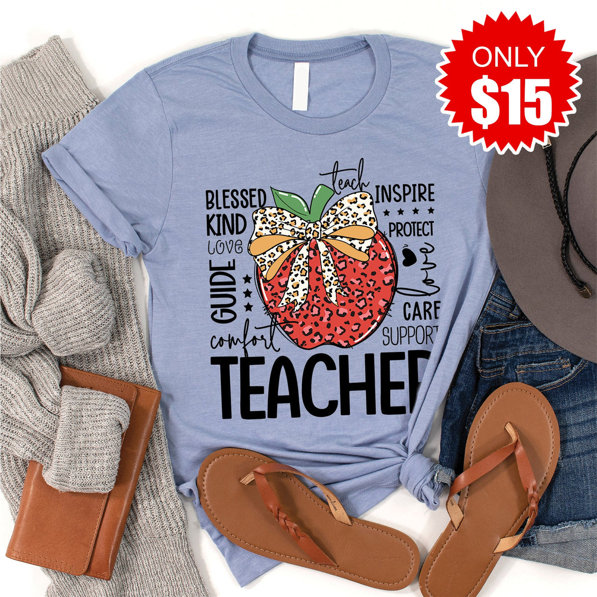 Teacher Tee - Heather Blue - 15 product image 1
