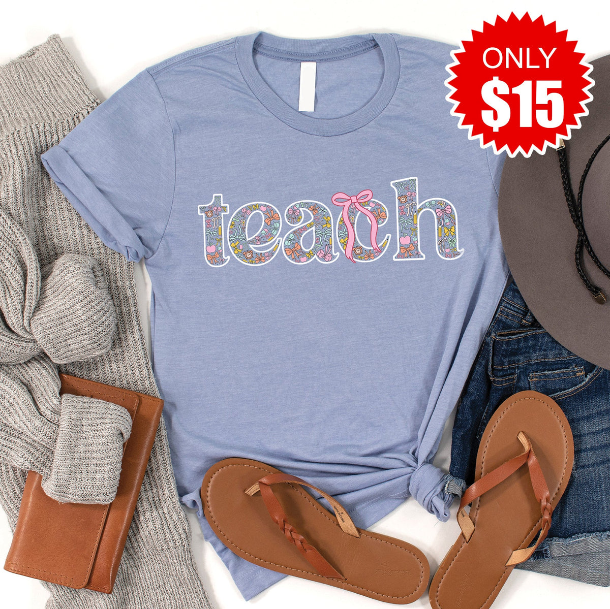 Teach Tee - Heather Blue - 15 product image 1