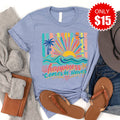 Happiness Comes In Waves Tee - Heather Blue - 15 product image 1