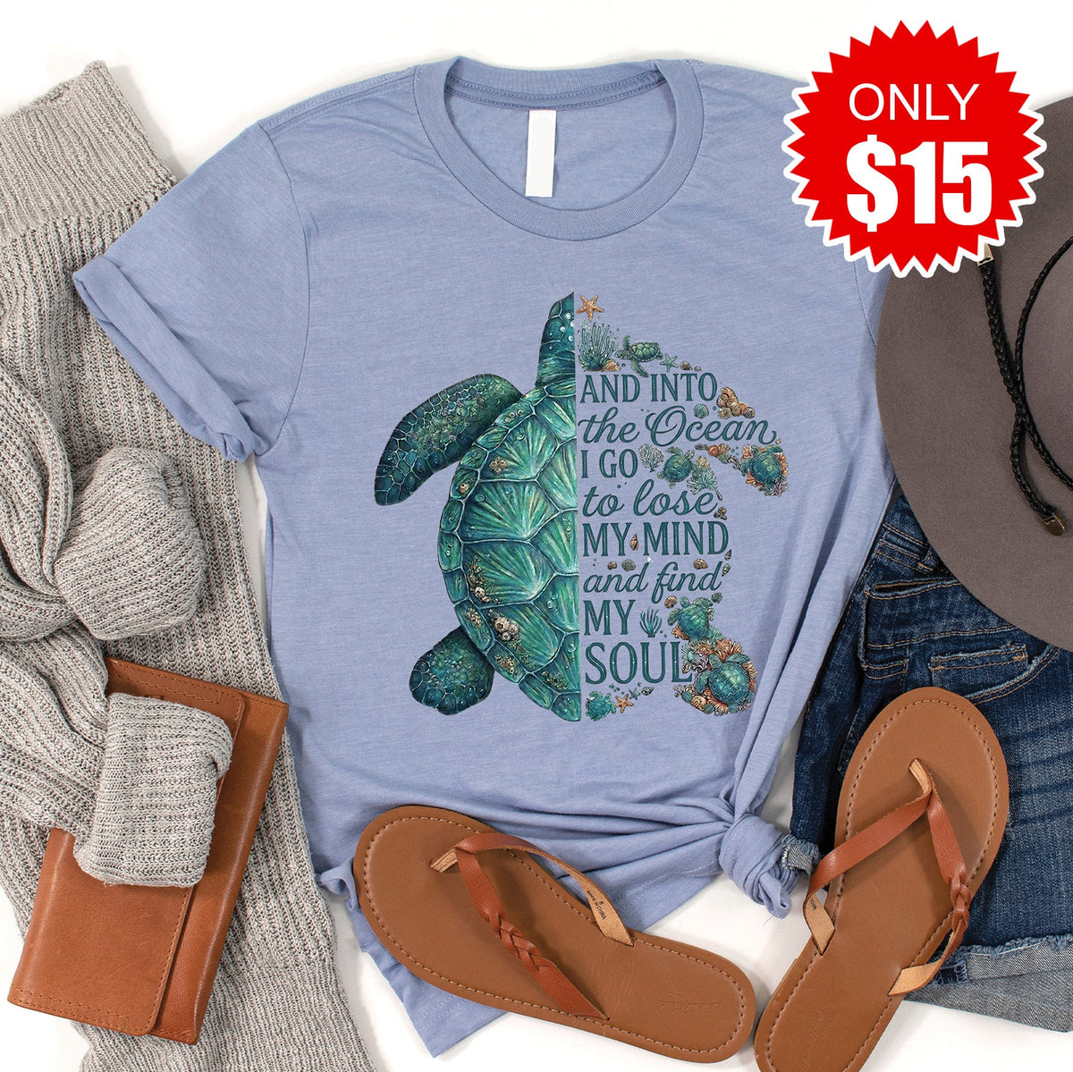 Summer Vibes Tee - Heather Blue - 15 product image 1