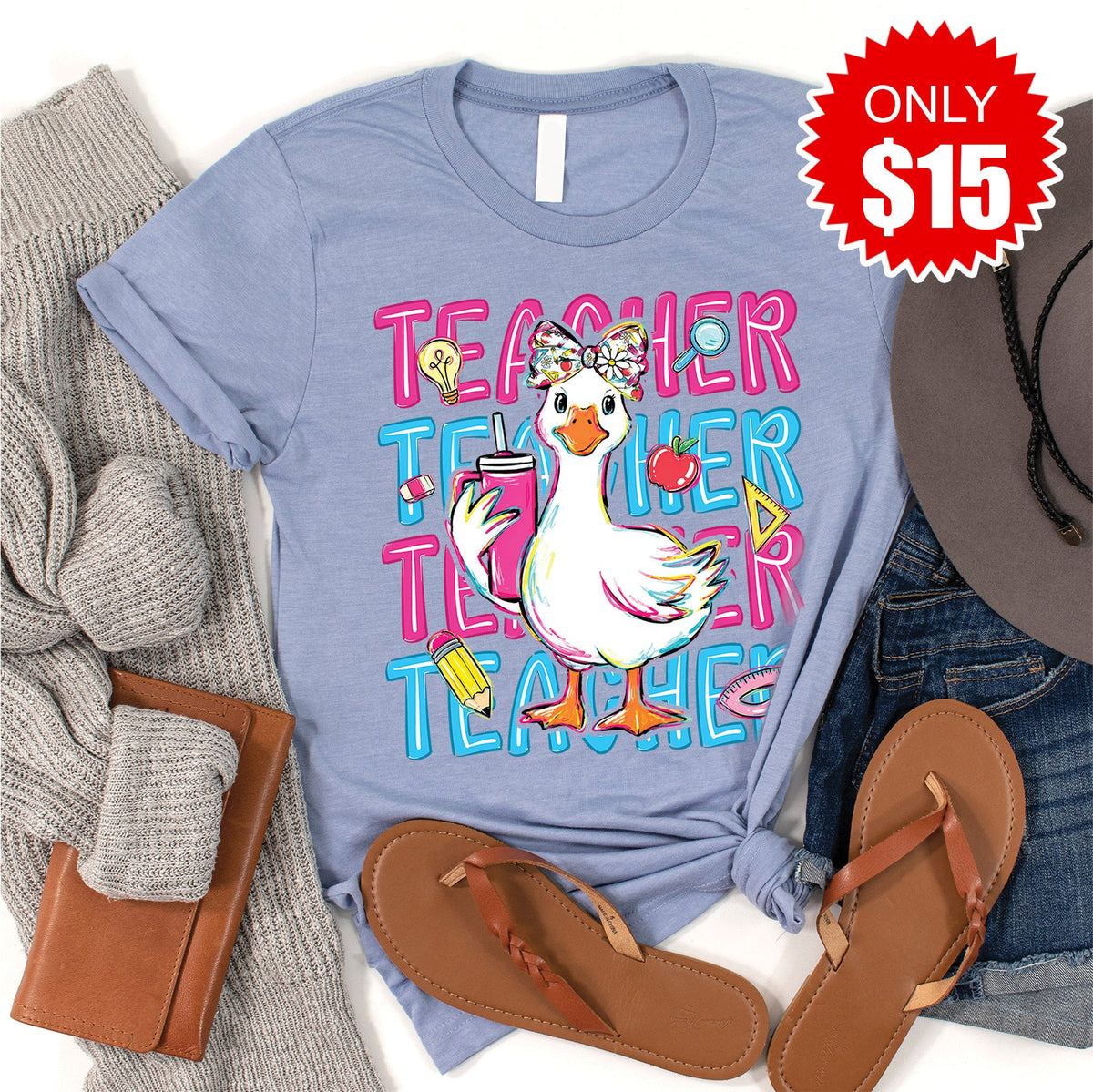Teacher Tee - Heather Blue - 15 product image 1