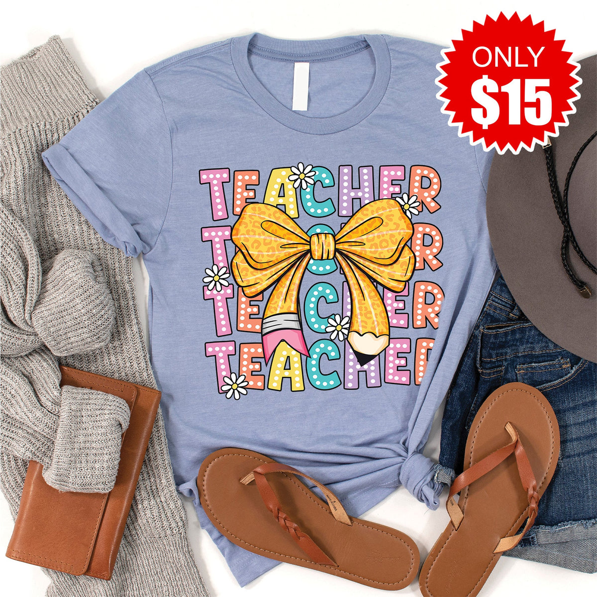 Teacher Tee - Heather Blue - 15 product image 1