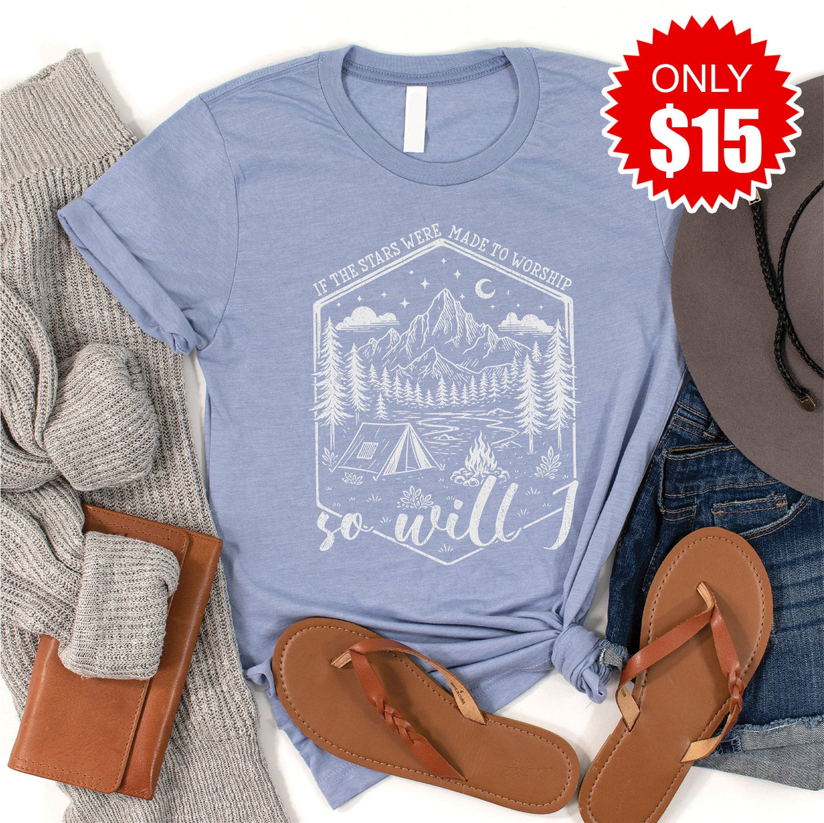 So Will I Tee - Heather Blue - 15 product image 1