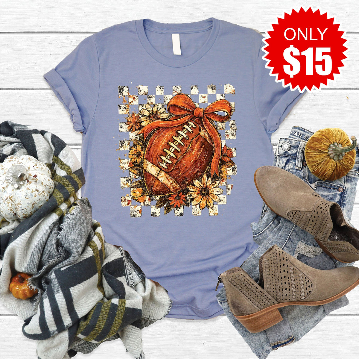 Football Tee - Heather Blue - 15 product image 1