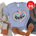 Teacher Pencil Heart Tee - Heather Blue - 15 product image 1