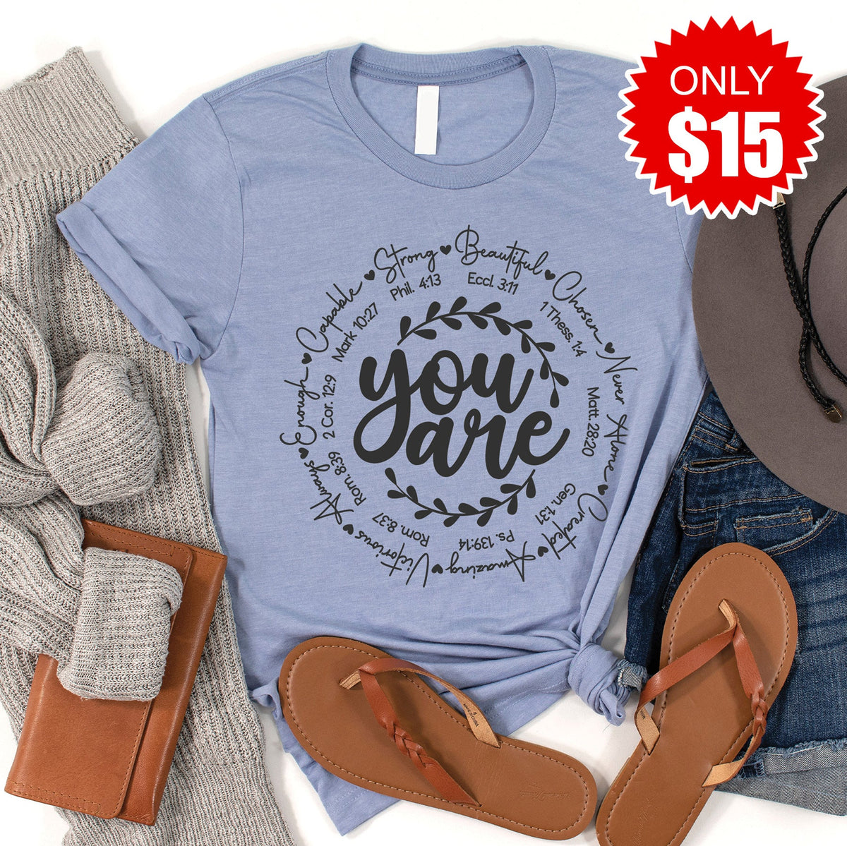 You Are Tee - Heather Blue - 15 product image 1