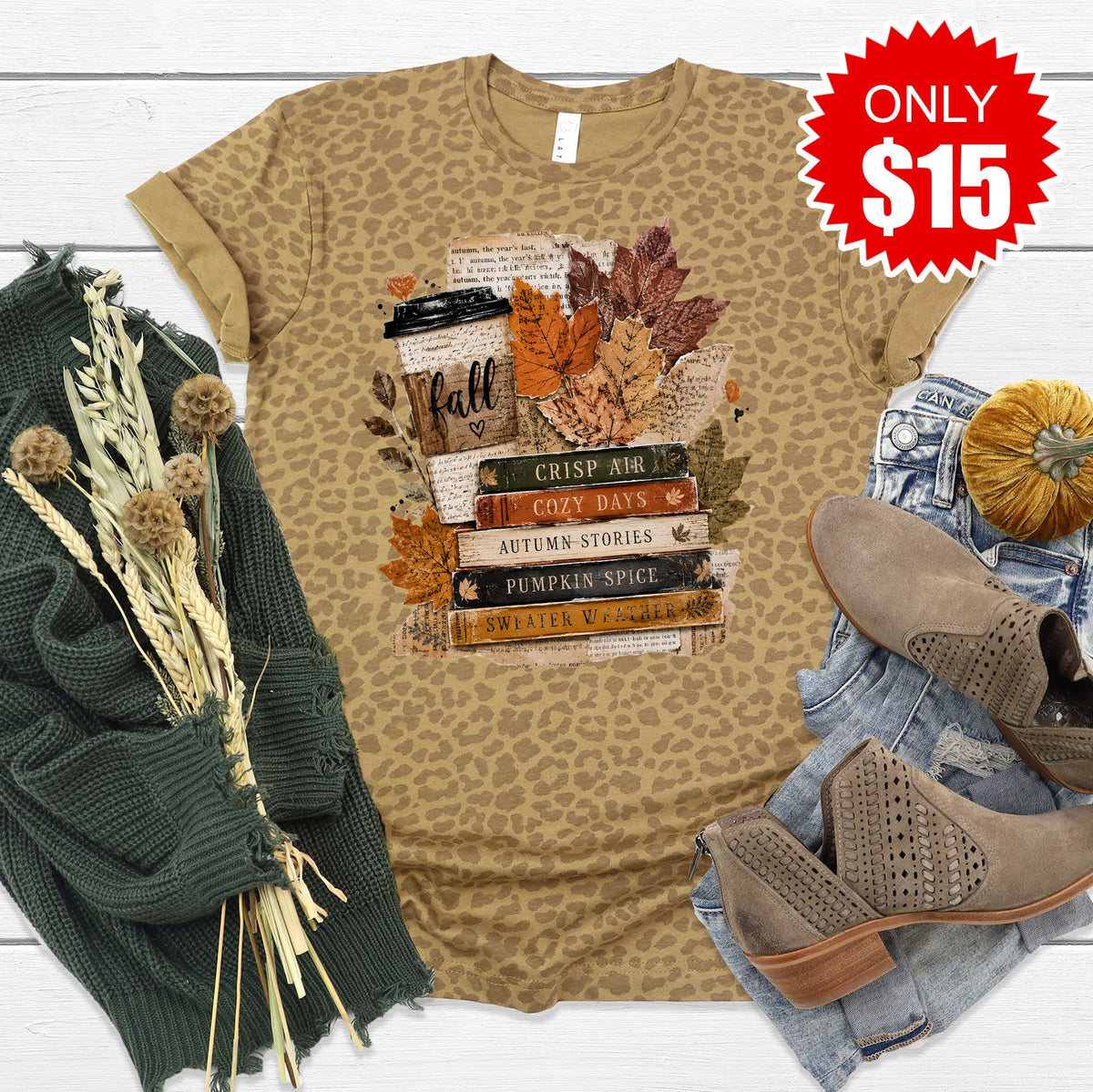 Fall Leaves Tee - Brown Leopard - 15 product image 1