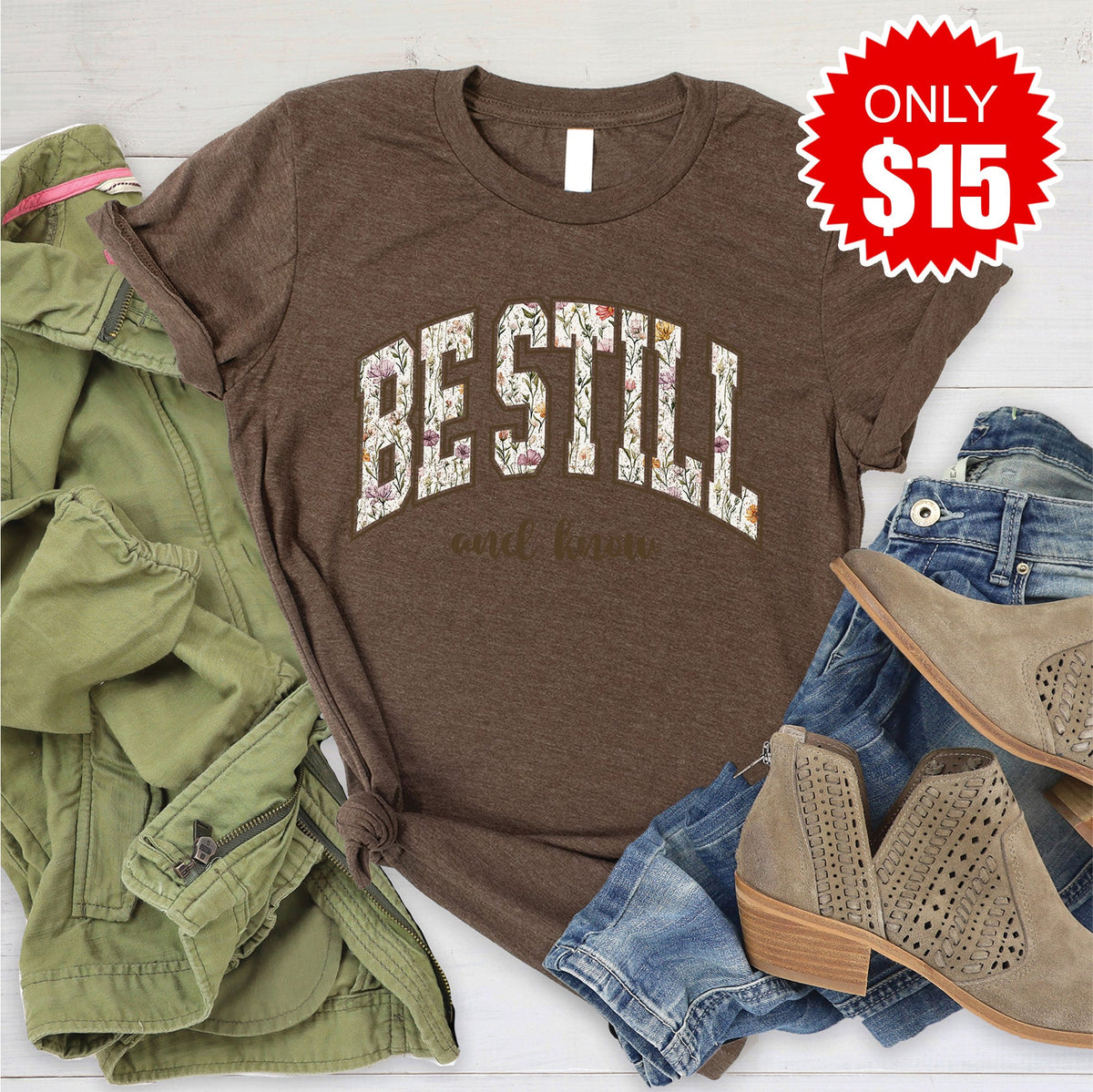 Be Still Tee - Heather Brown - 15 product image 1