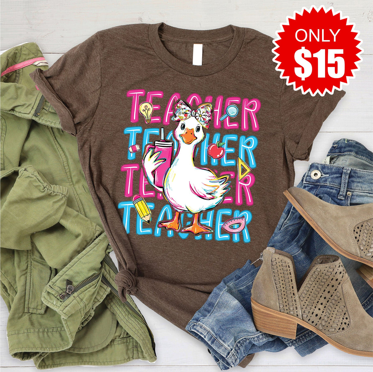 Teacher Tee - Heather Brown - 15 product image 1