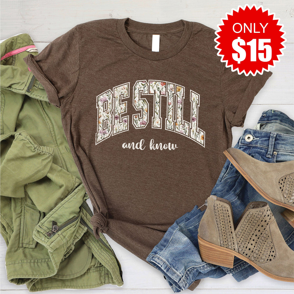 Be Still Tee - Heather Brown - 15 product image 1
