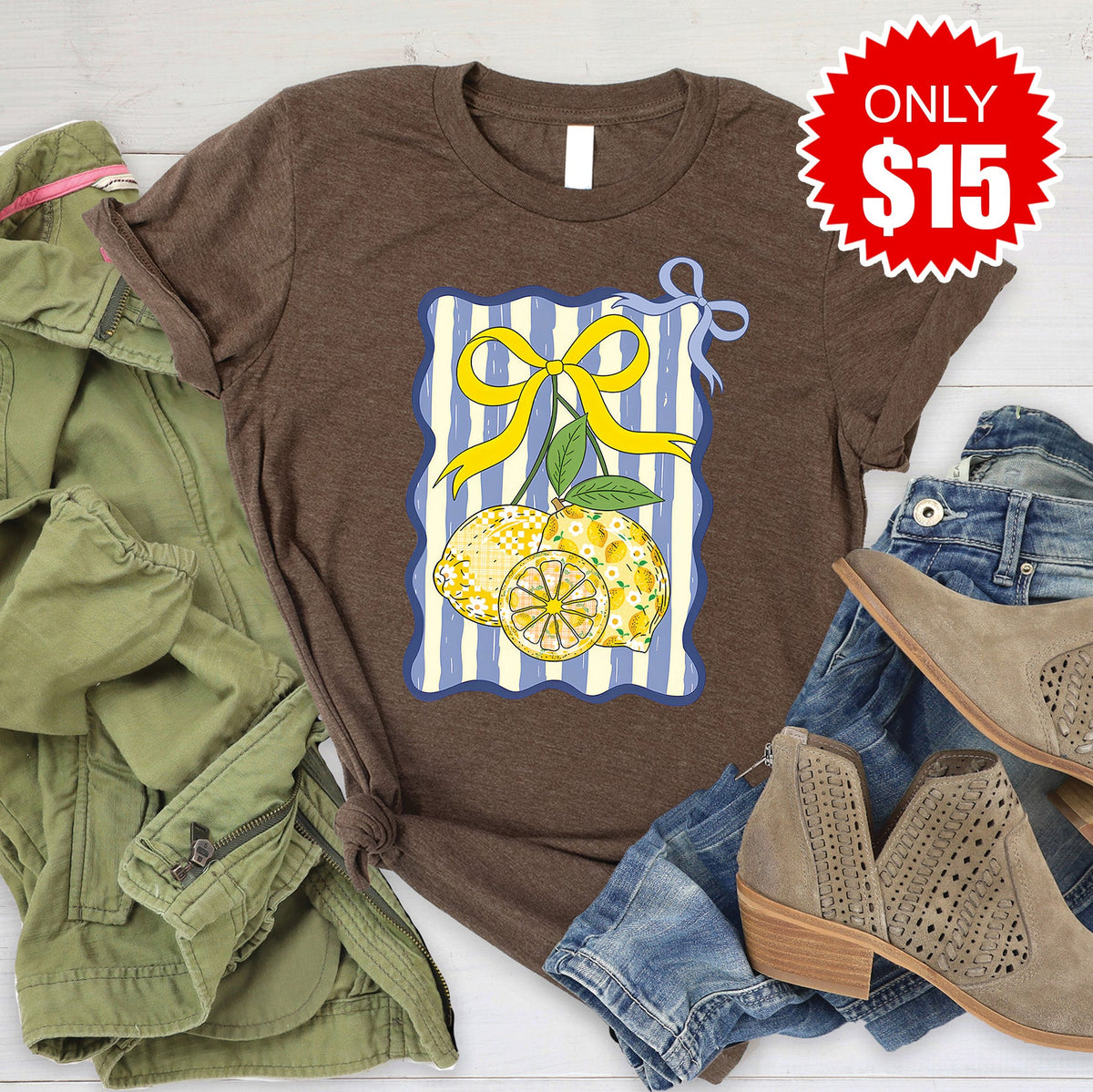 Summer Lemons Tee - Heather Brown - 15 product image 1