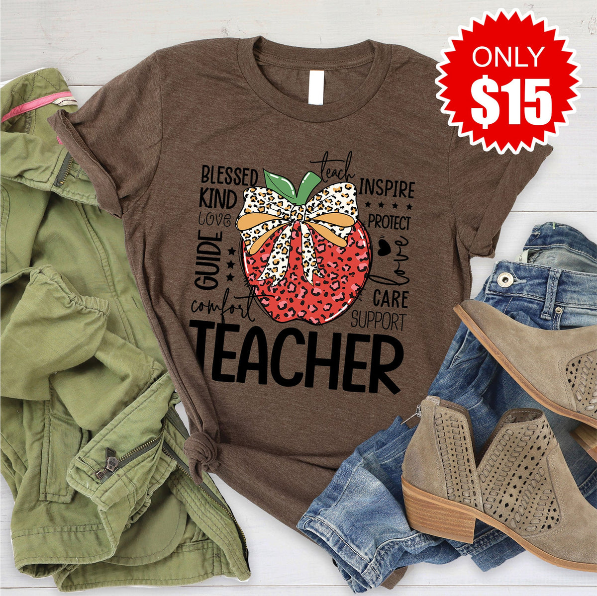 Teacher Tee - Heather Brown - 15 product image 1