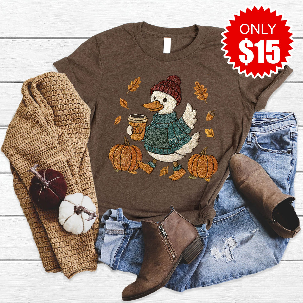 Cozy Duck Tee - Heather Brown - 15 product image 1