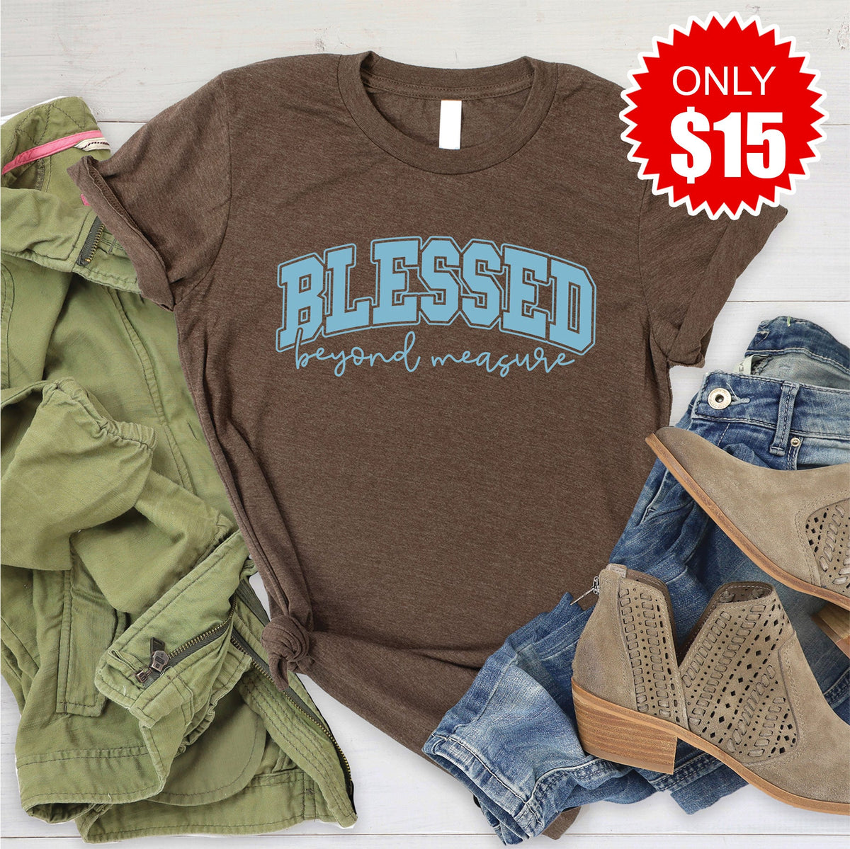 Blessed Tee - Heather Brown - 15 product image 1