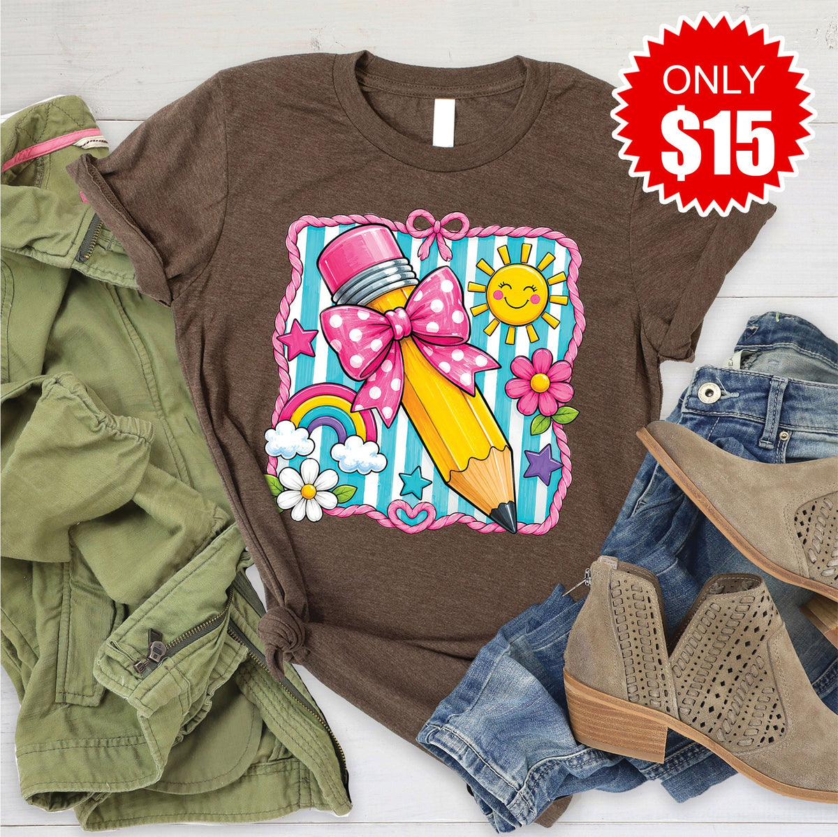 Pencil Tee - Heather Brown - 15 product image 1