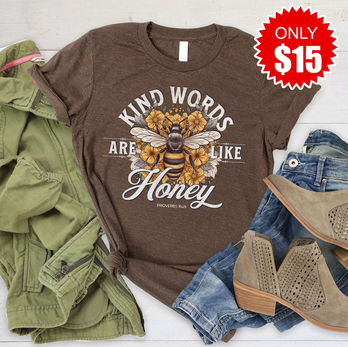 Kind Words Are Like Honey Tee - Heather Brown - 15 product image 1