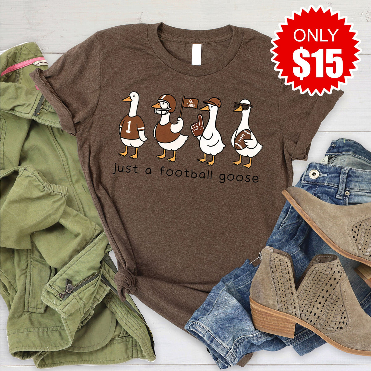 Football Goose Tee - Heather Brown - 15 product image 1