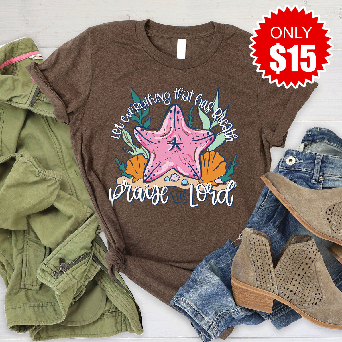 Praise the Lord Tee - Heather Brown - 15 product image 1