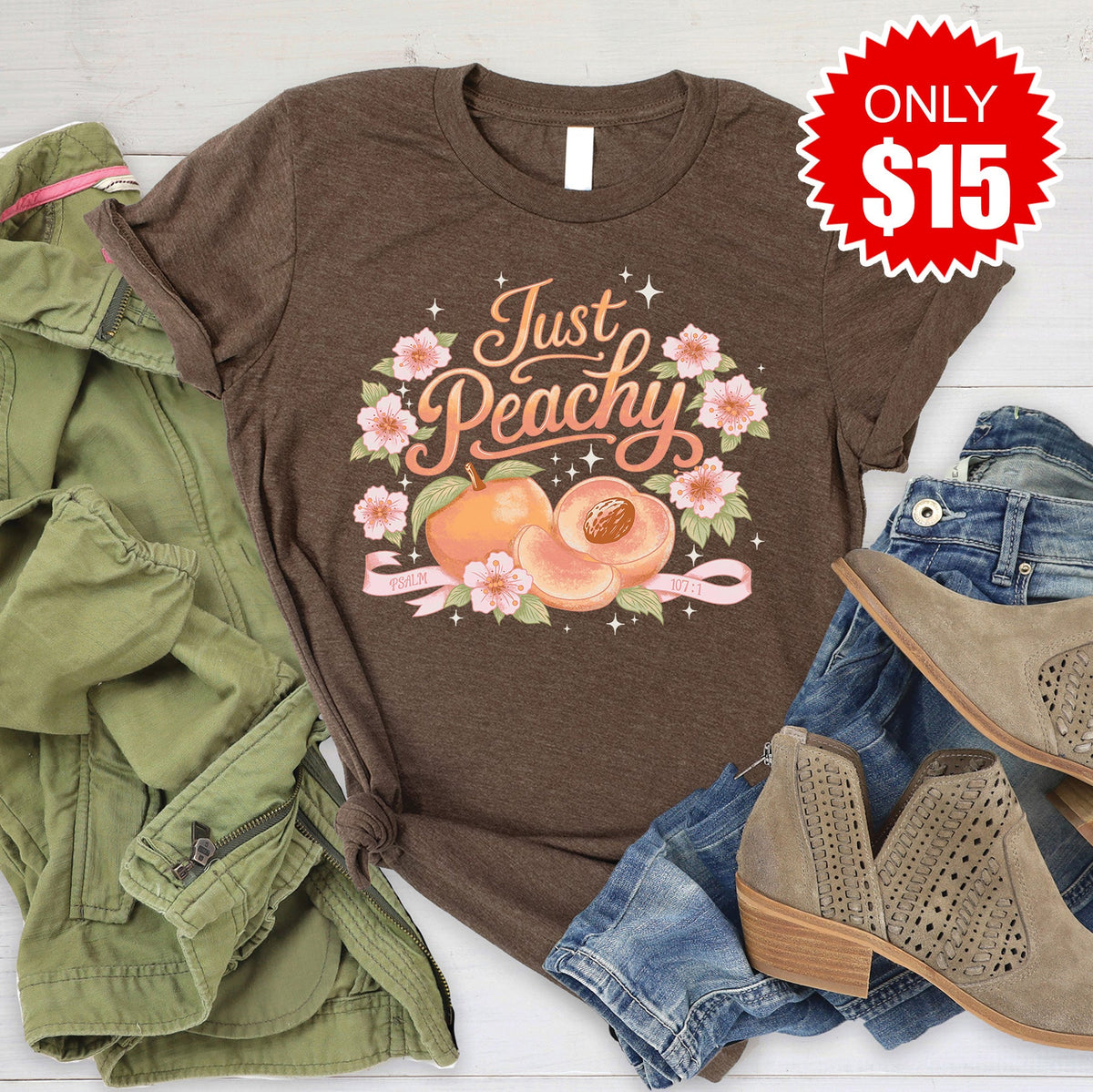 Just Peachy Tee - Heather Brown - 15 product image 1