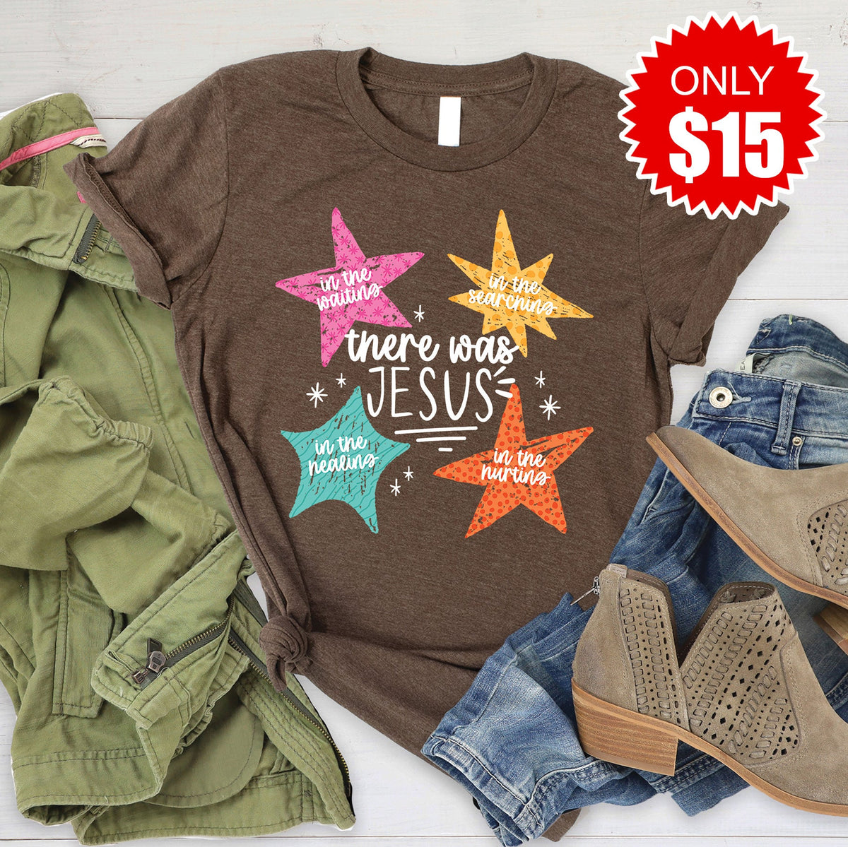 There Was Jesus Tee - Heather Brown - 15 product image 1
