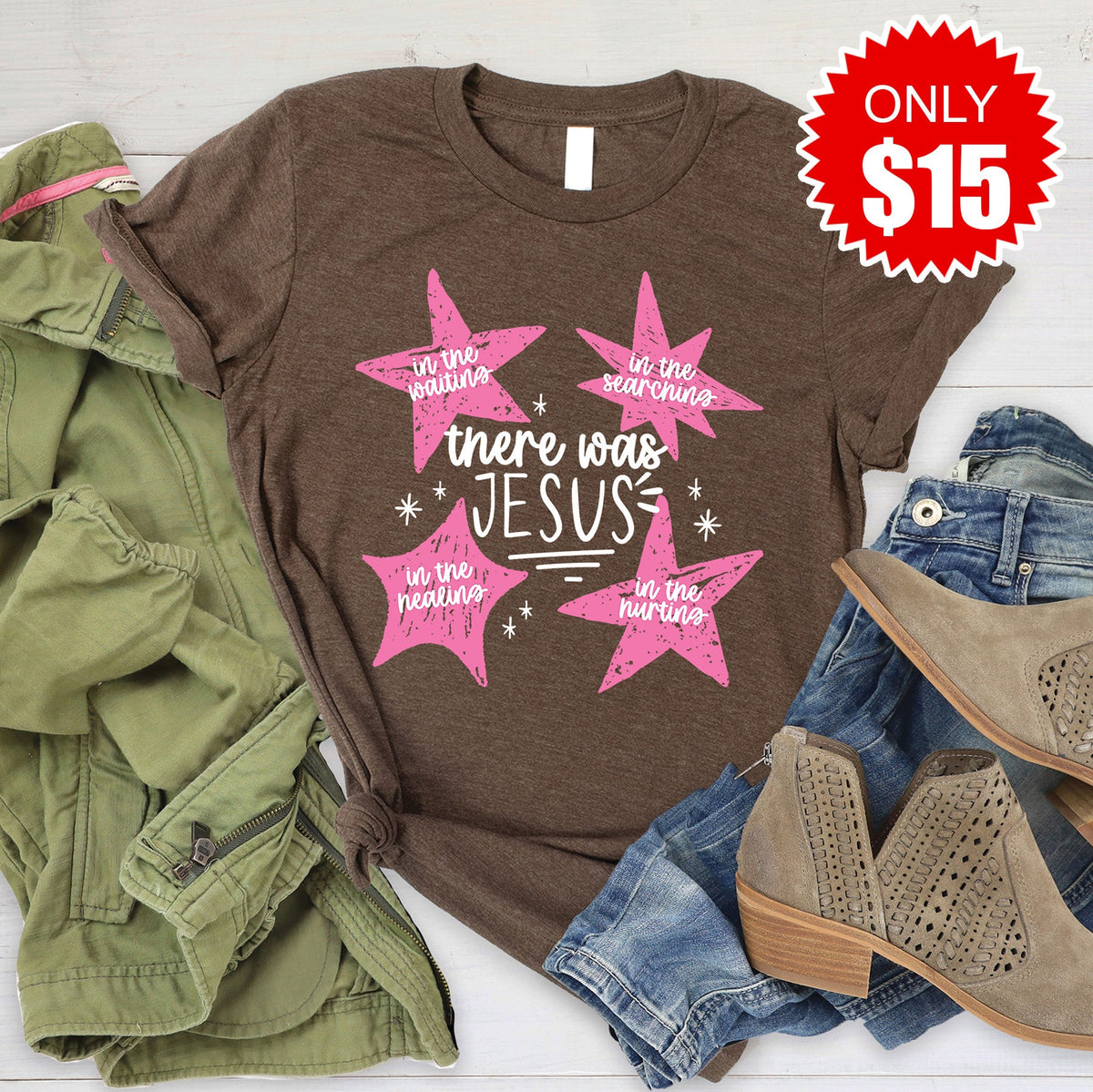 There Was Jesus Tee - Heather Brown - 15 product image 1