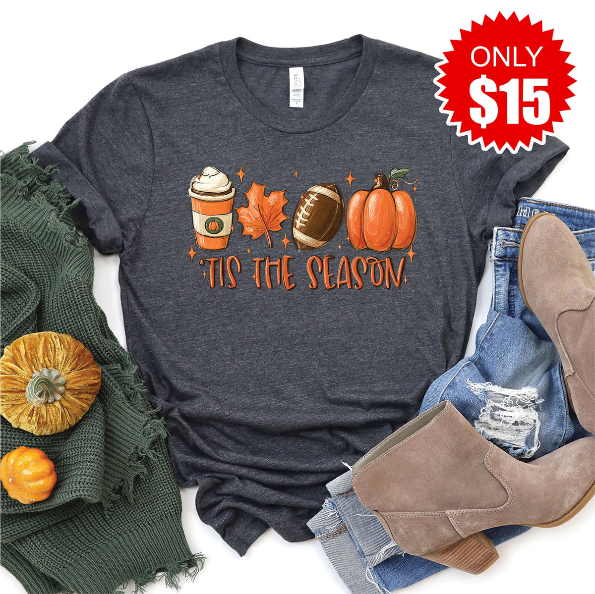 Tis The Season Tee - Heather Charcoal - 15 product image 1