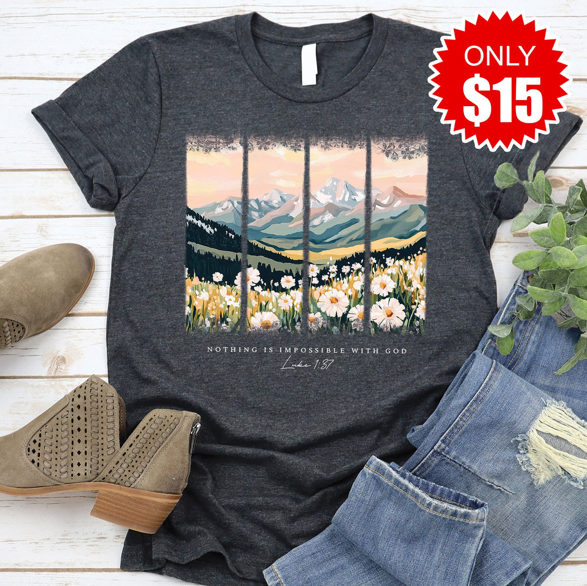 Nothing Is Impossible Tee - Heather Charcoal - 15 product image 1