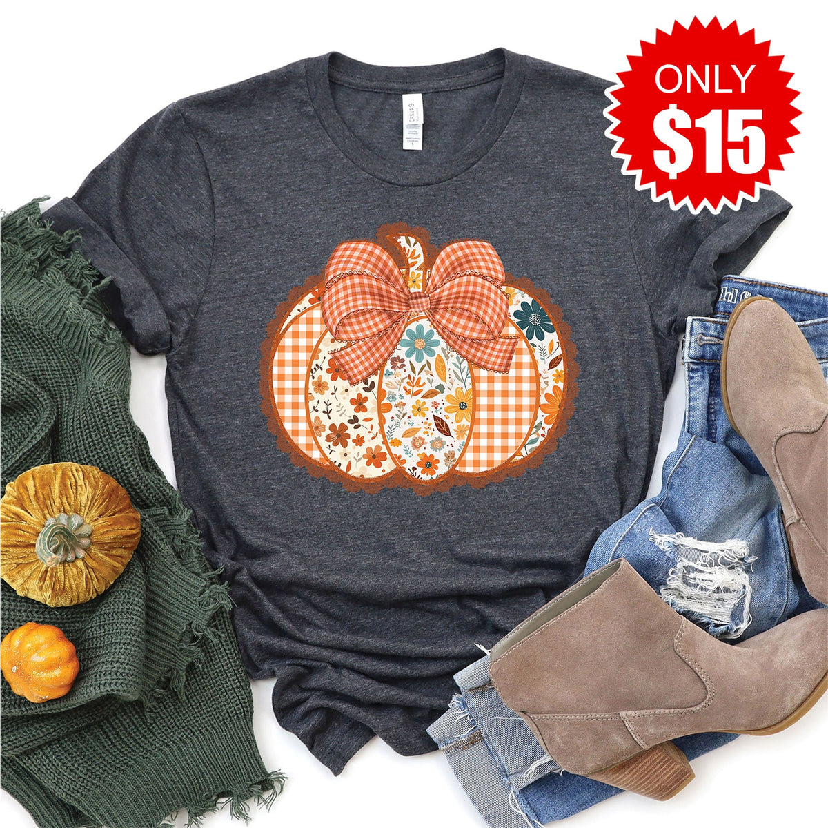 Pumpkin Tee - Heather Charcoal - 15 product image 1