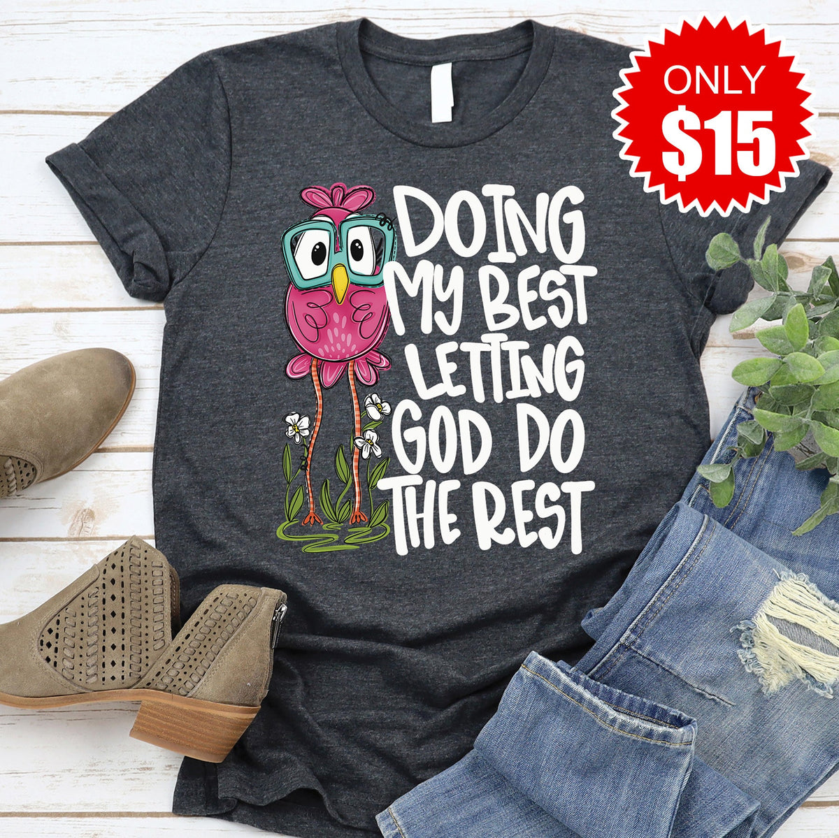 Doing My Best Tee - Heather Charcoal - 15 product image 1