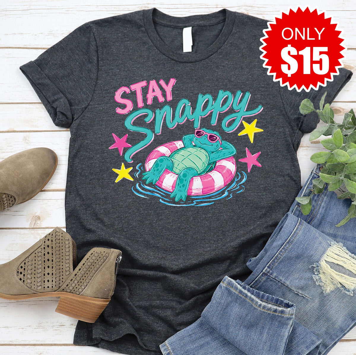 Stay Snappy Tee - Heather Charcoal - 15 product image 1