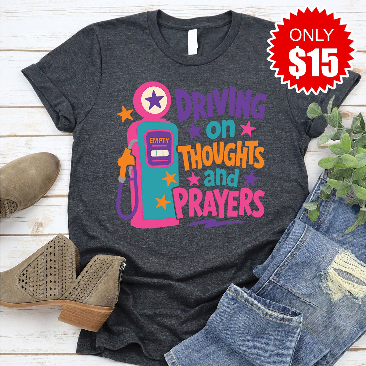 Driving On Thoughts Tee - Heather Charcoal - 15 product image 1