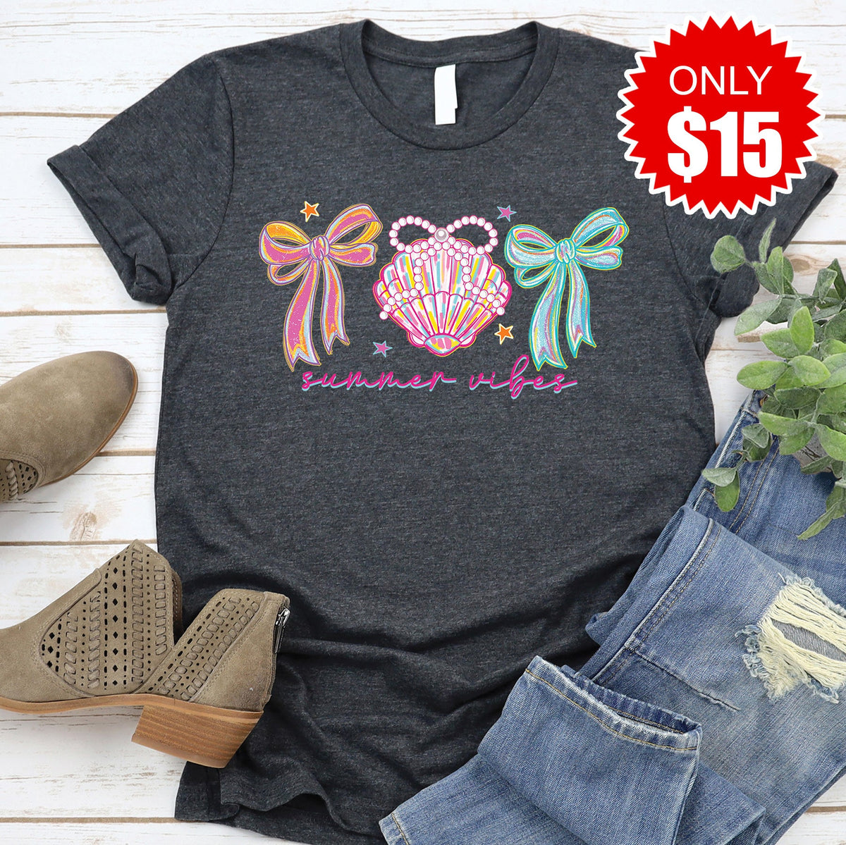 Summer Vibes Tee - Heather Charcoal - 15 product image 1
