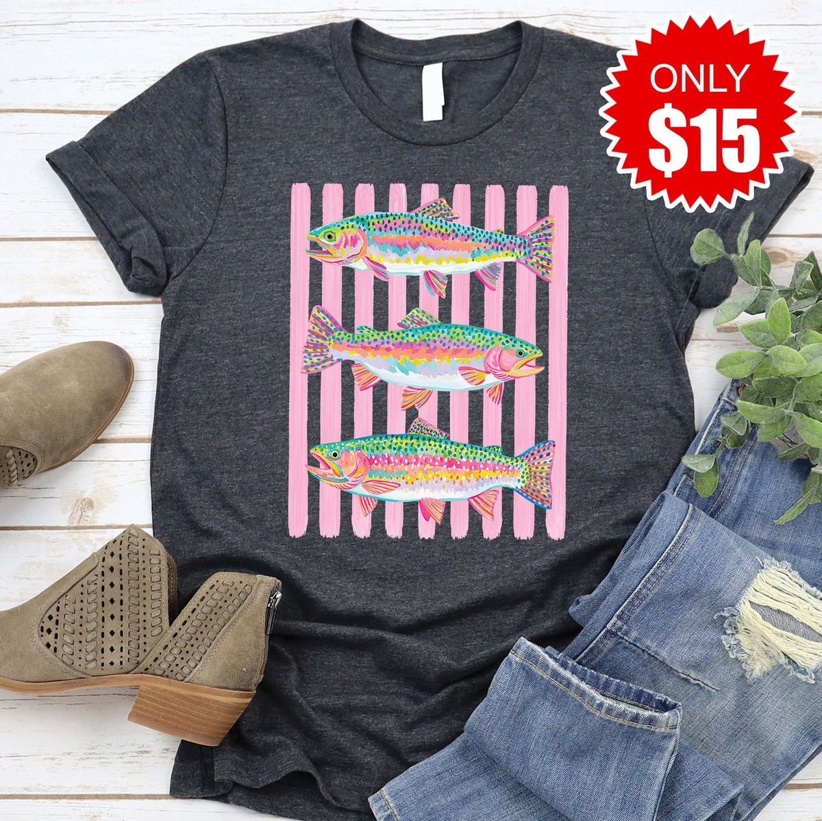 Fish Tee - Heather Charcoal - 15 product image 1