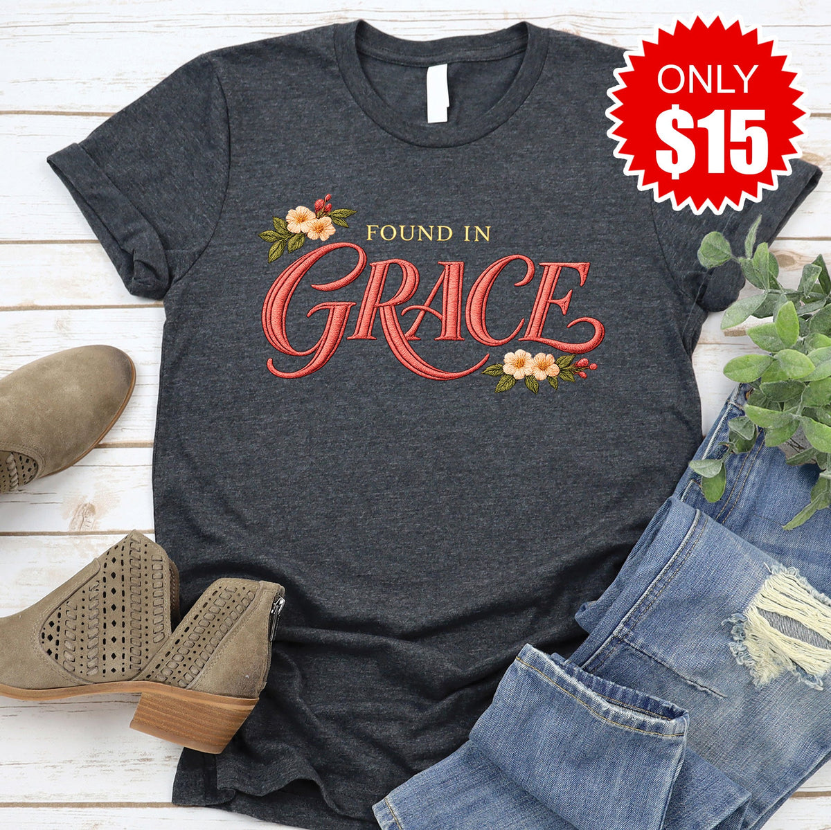 Found In Grace Tee - Heather Charcoal - 15 product image 1