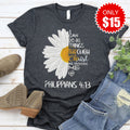 I Can Do All Things Daisy Tee - Heather Charcoal - 15 product image 1