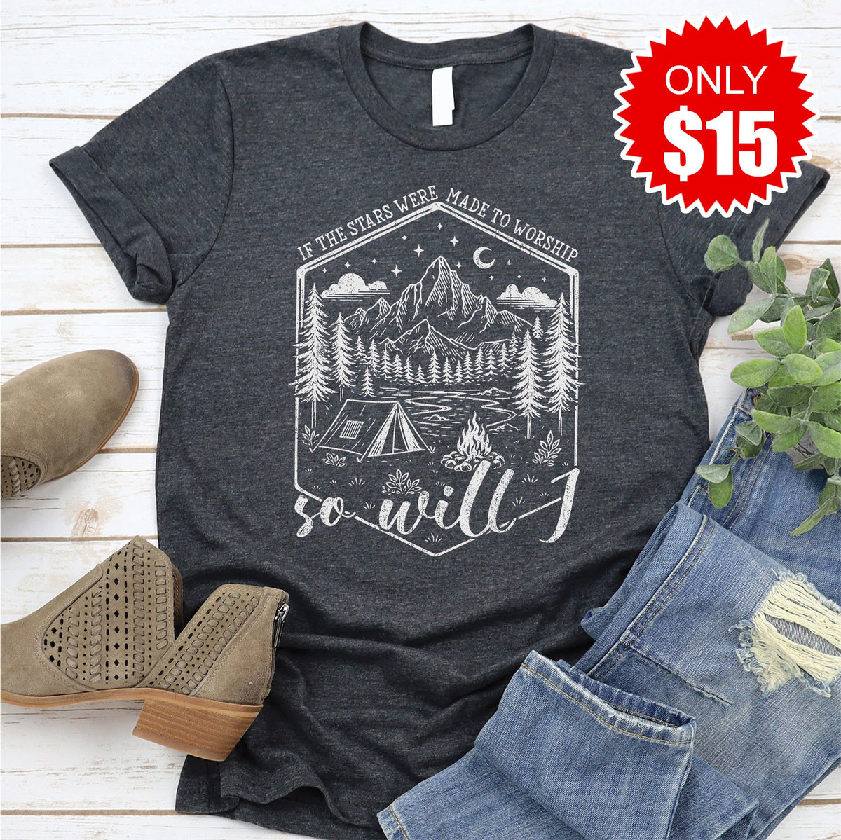 So Will I Tee - Heather Charcoal - 15 product image 1